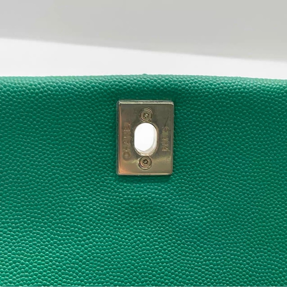 CHANEL Green Caviar Coco Top Handle Flap Bag Small GHW - Picture 12 of 15